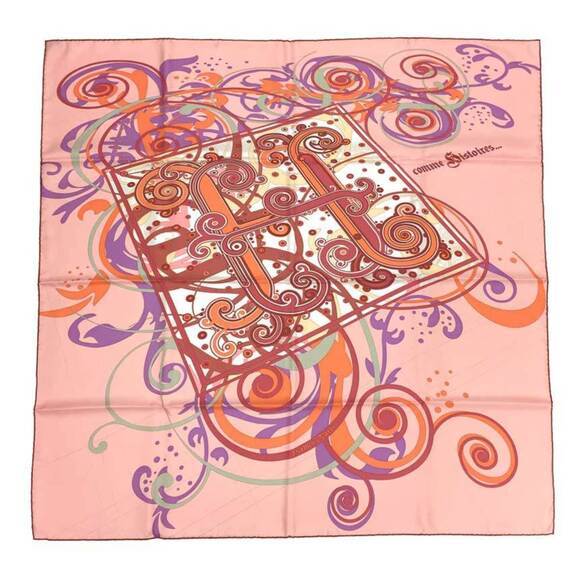 HERMES Pink Silk Scarf - Picture 1 of 2